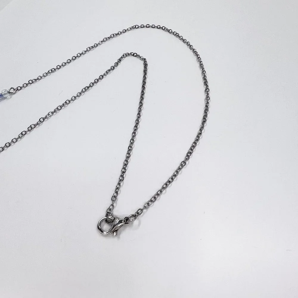 🎊HP🎊 New/Handcrafted - Iridescent Jeweled Pyramid AB Beaded “Y” Style Necklace - Picture 7 of 7